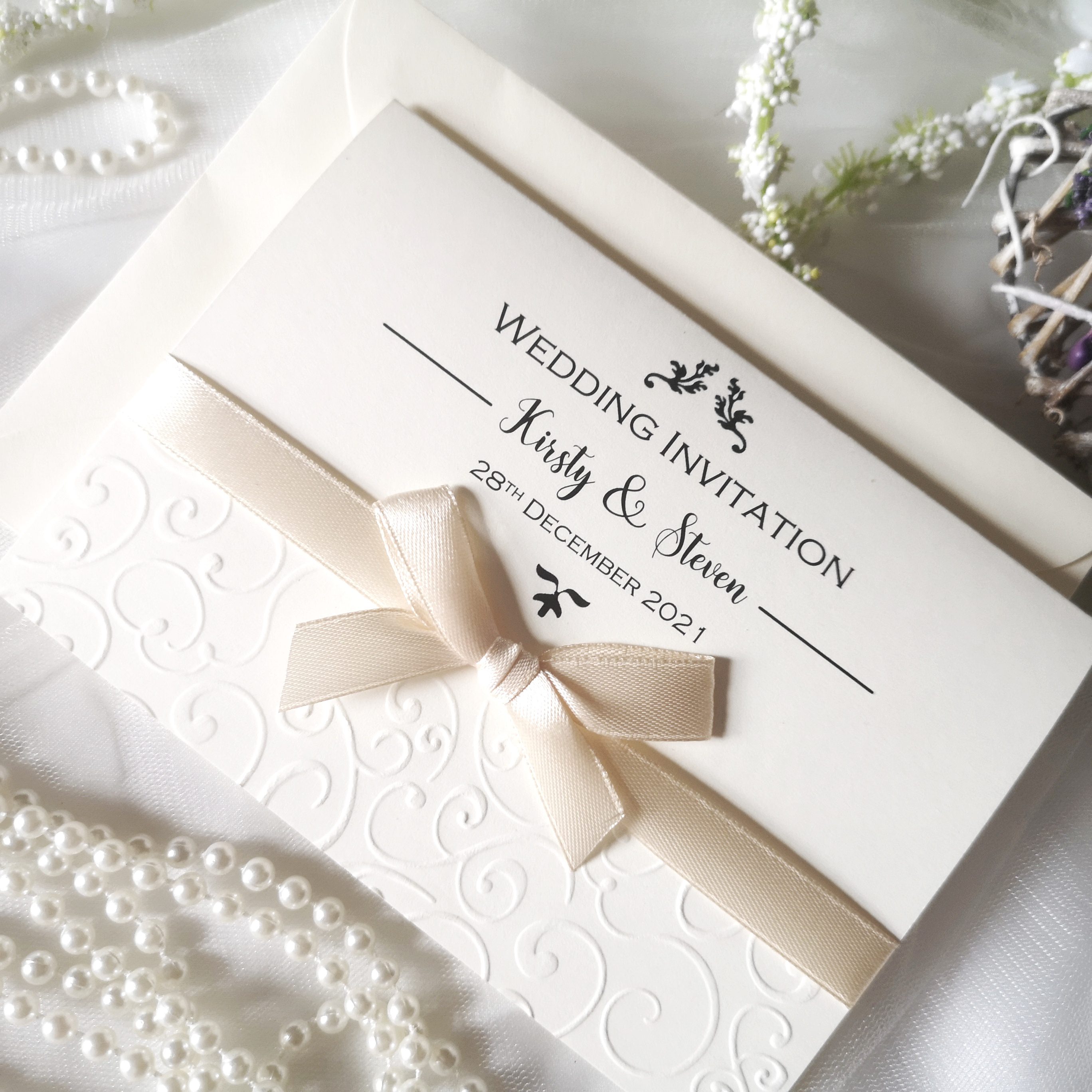 Embossed Boho Invitations - LaLaCard